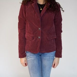 Free People Magenta Corduroy Button Up Jacket